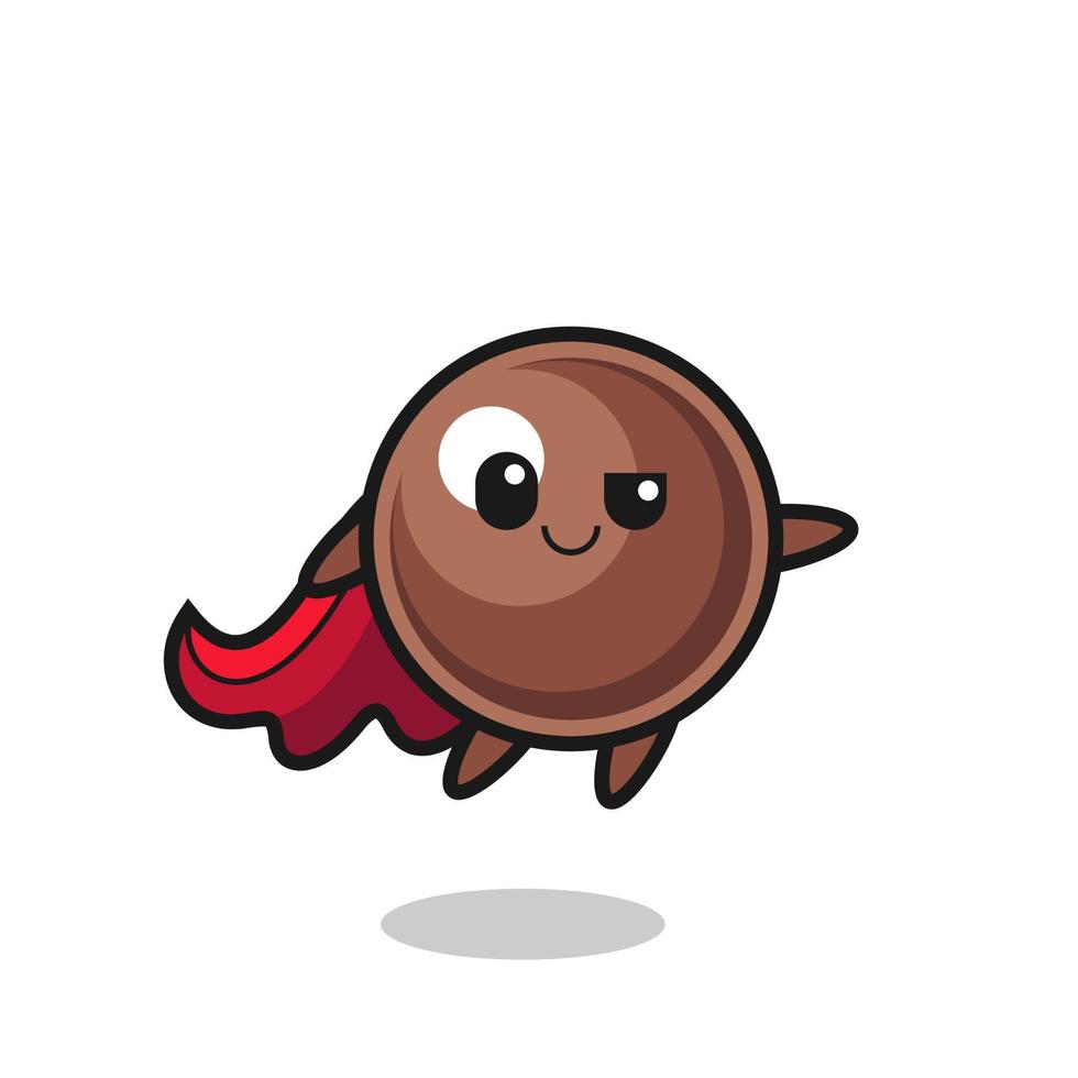 cute tapioca pearl superhero character is flying vector