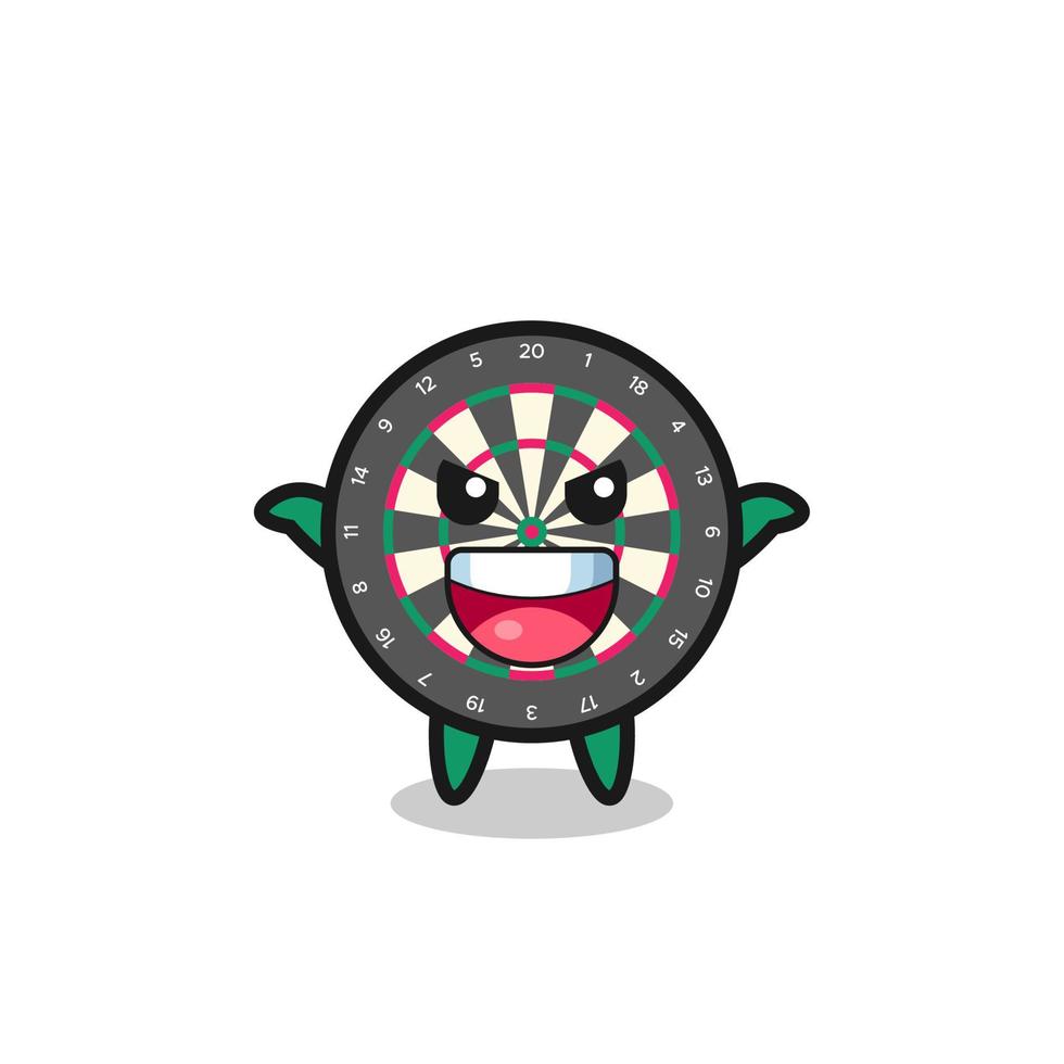 the illustration of cute dart board doing scare gesture vector