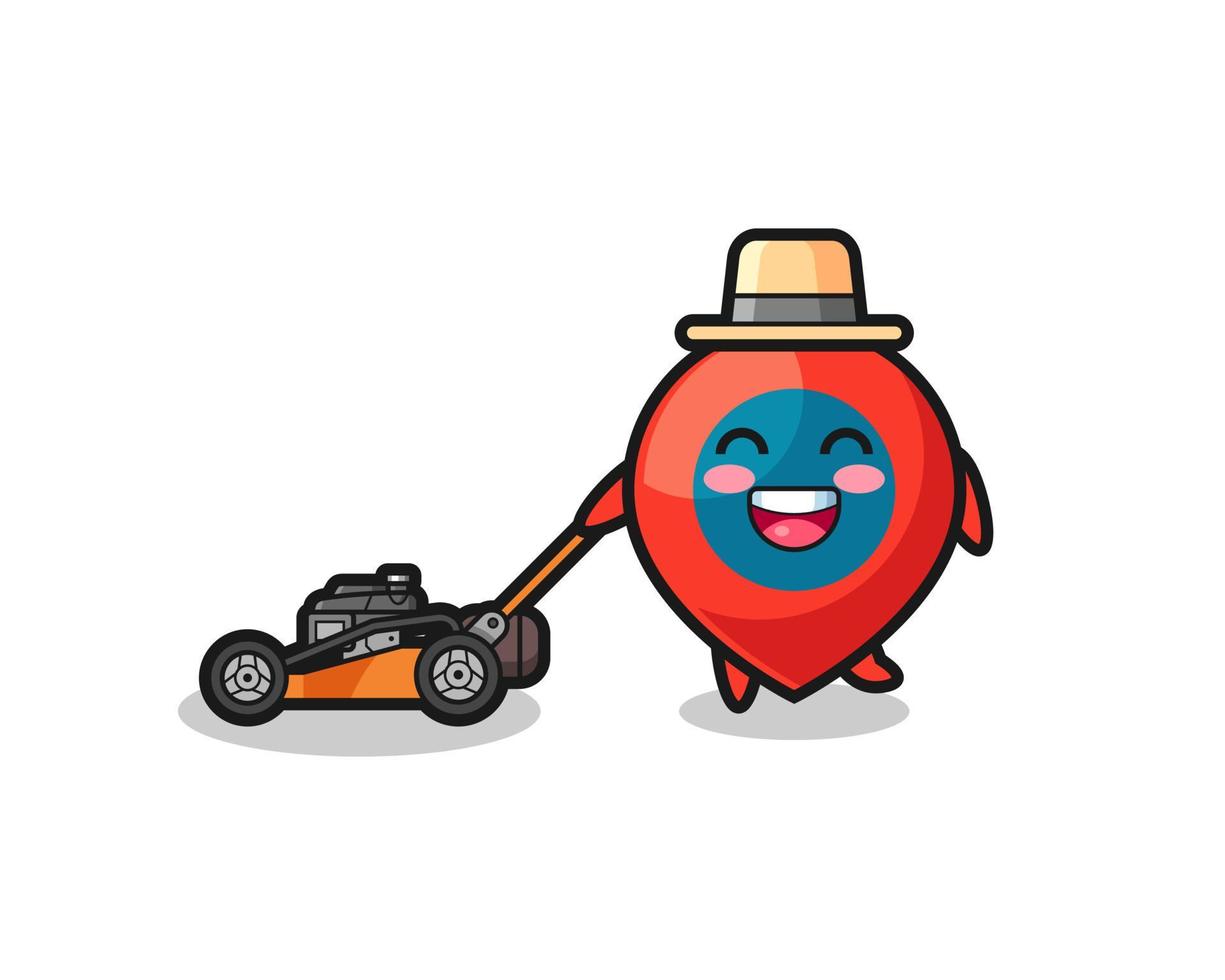 illustration of the location symbol character using lawn mower vector