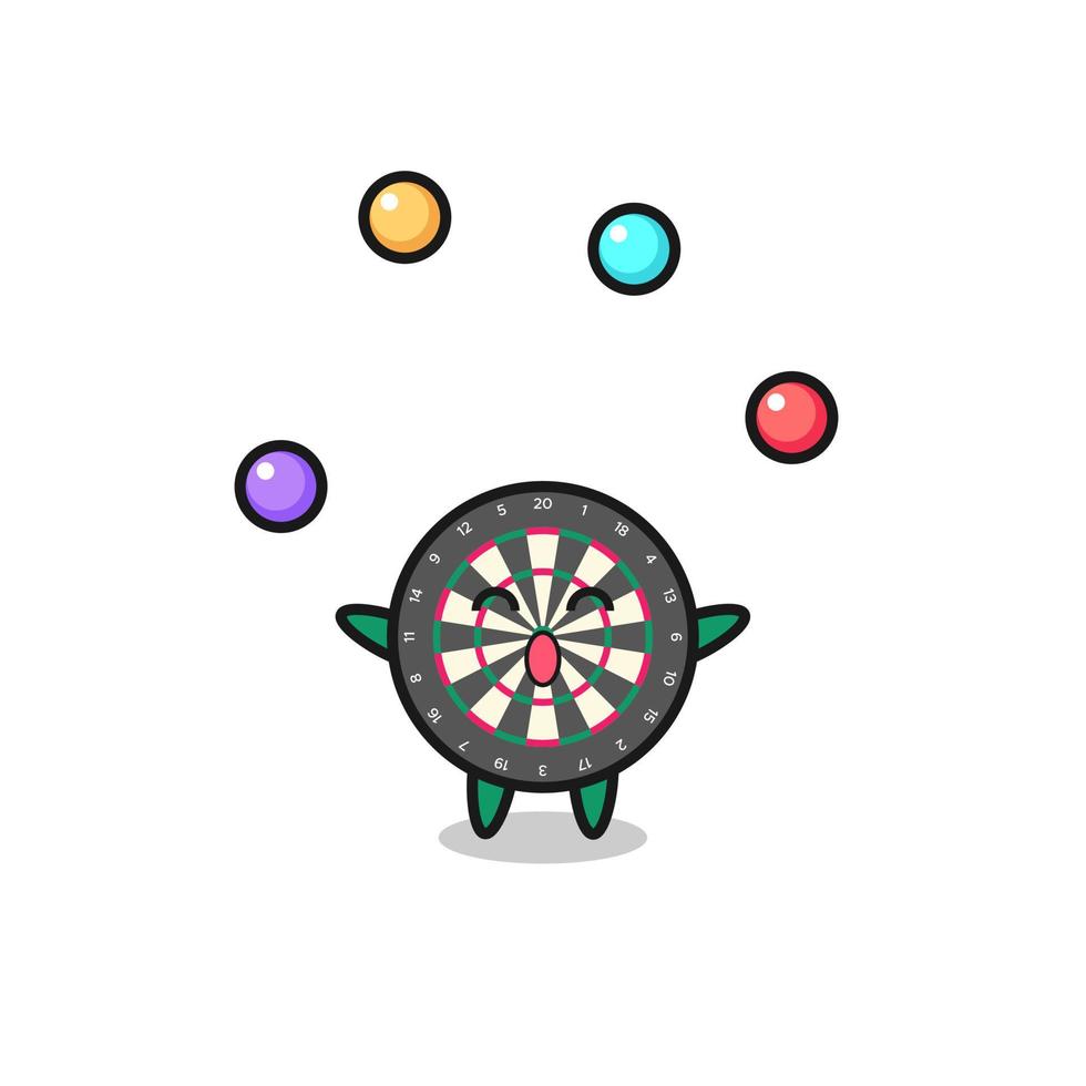 the dart board circus cartoon juggling a ball vector
