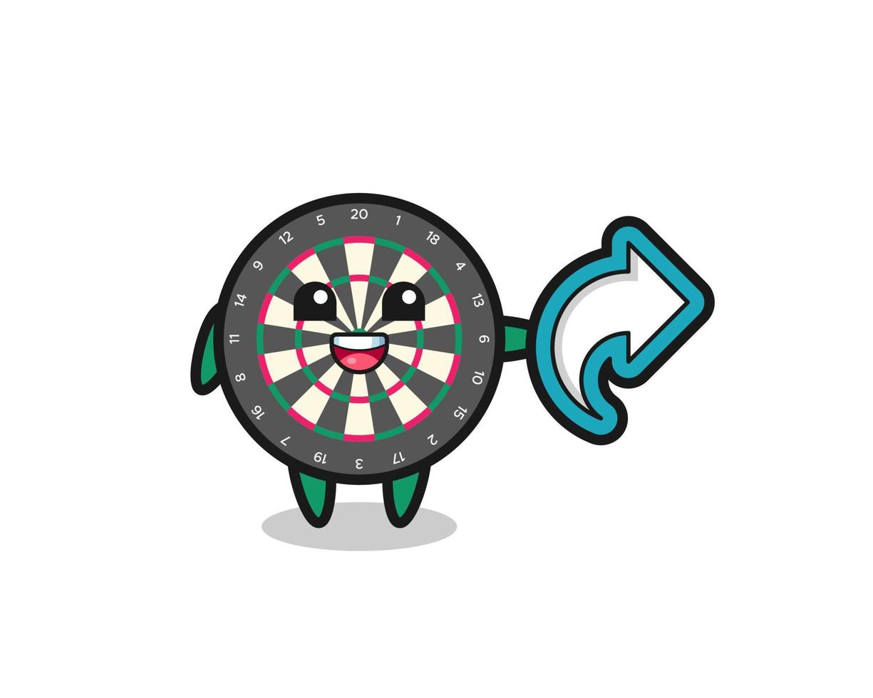 cute dart board hold social media share symbol vector