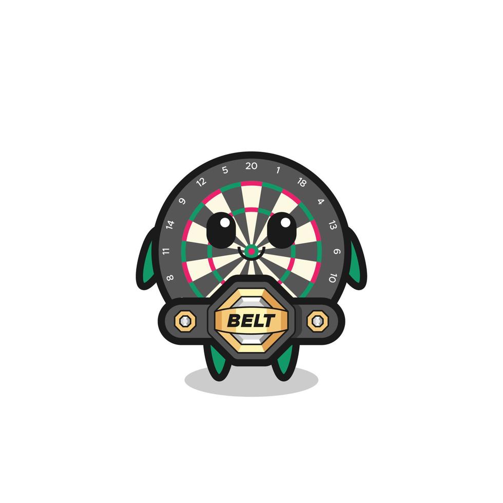 the MMA fighter dart board mascot with a belt vector