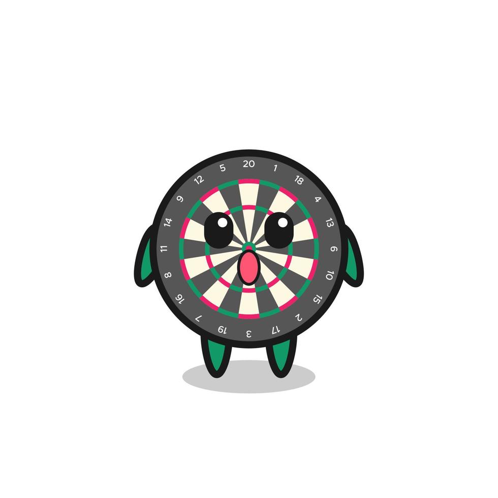 the amazed expression of the dart board cartoon vector