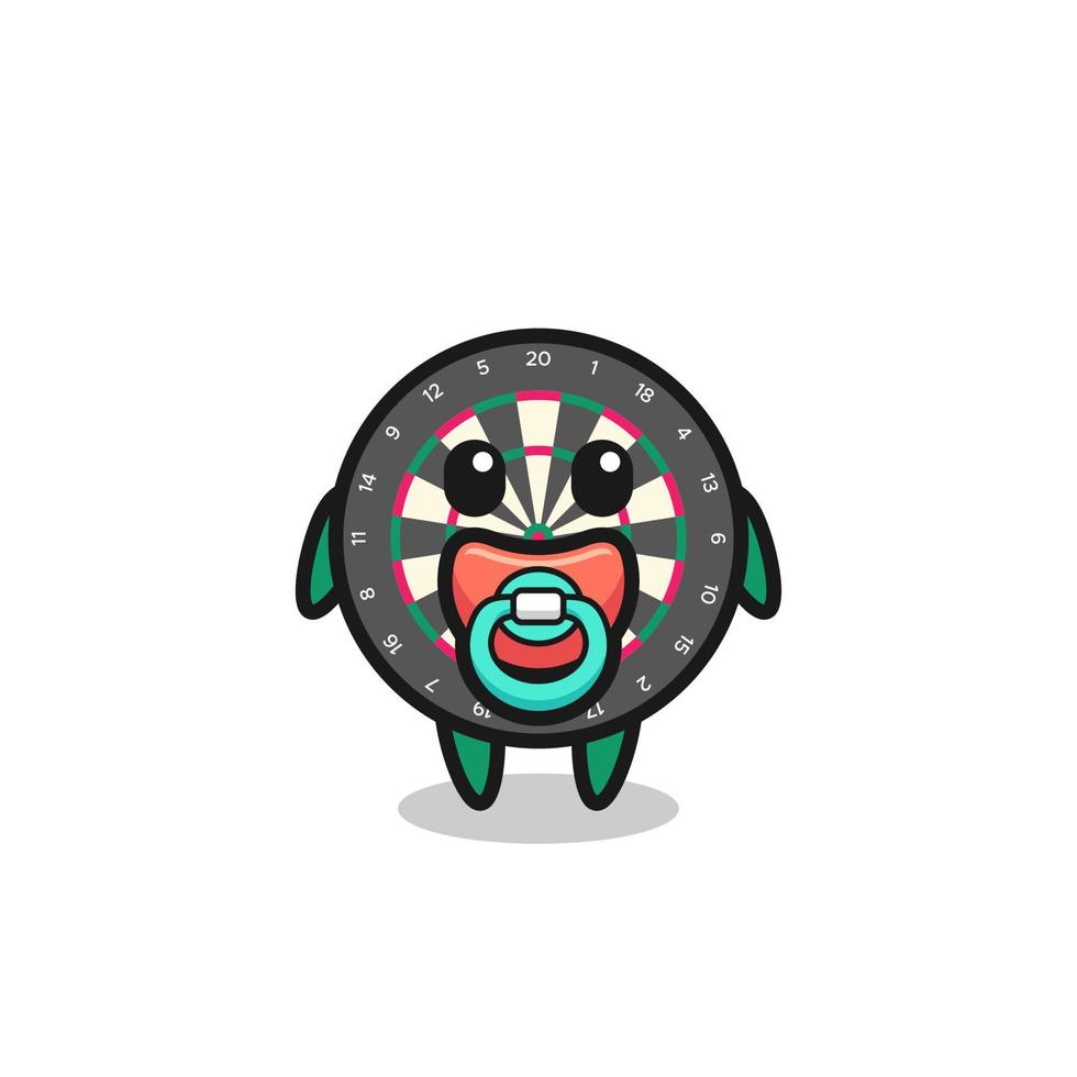 baby dart board cartoon character with pacifier vector