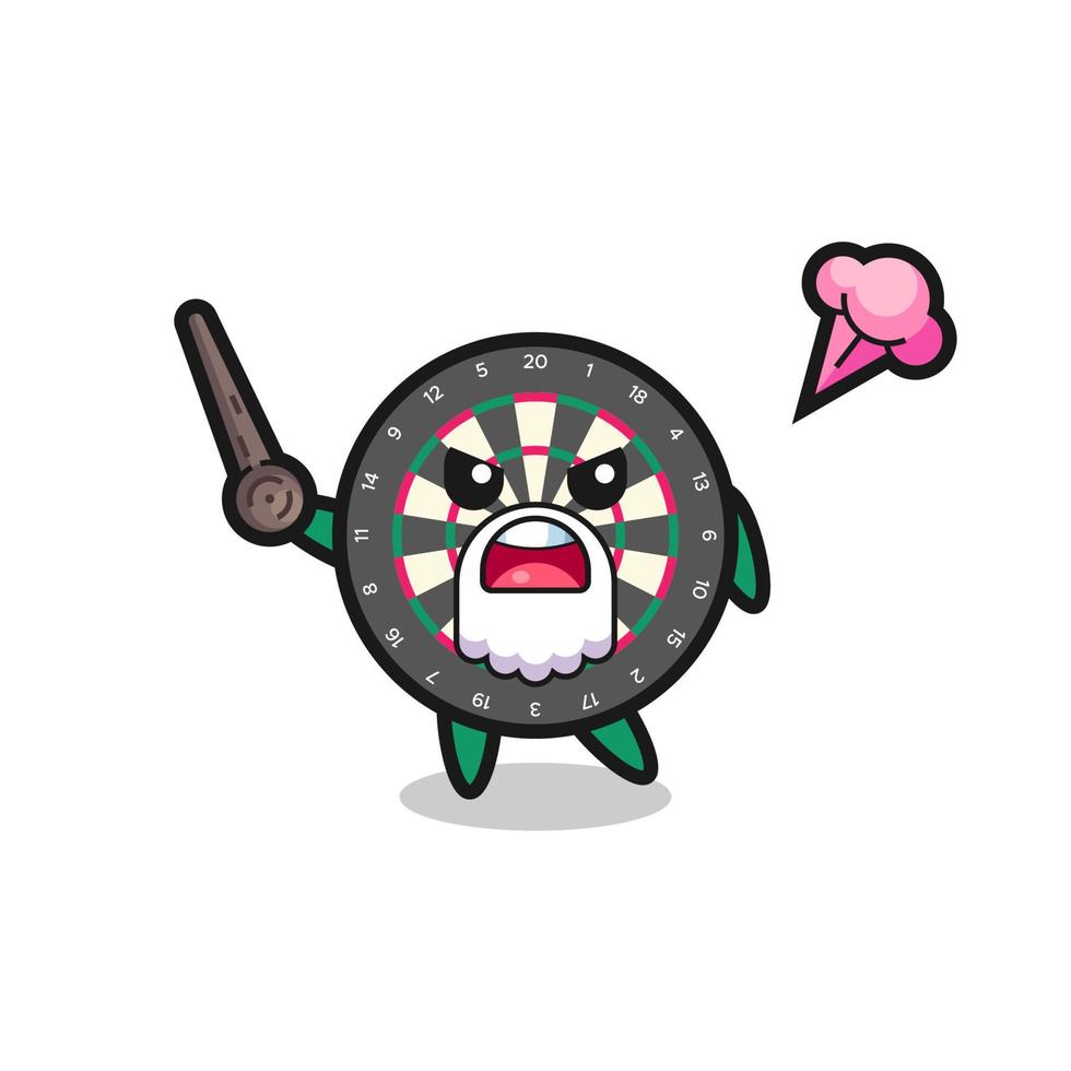 cute dart board grandpa is getting angry vector