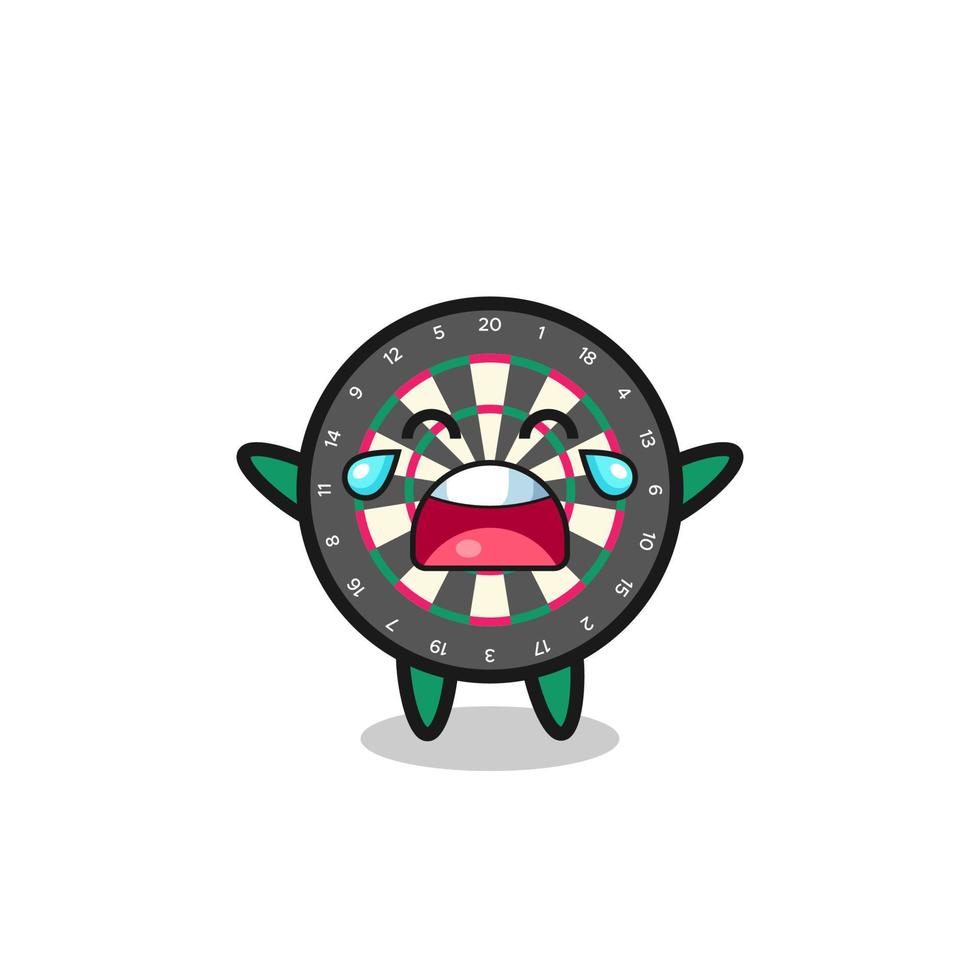 the illustration of crying dart board cute baby vector