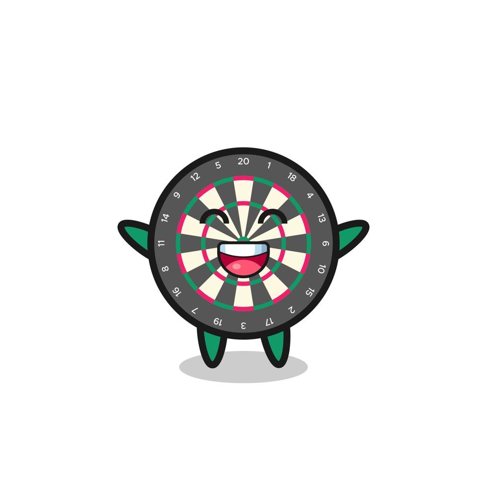 happy baby dart board cartoon character vector