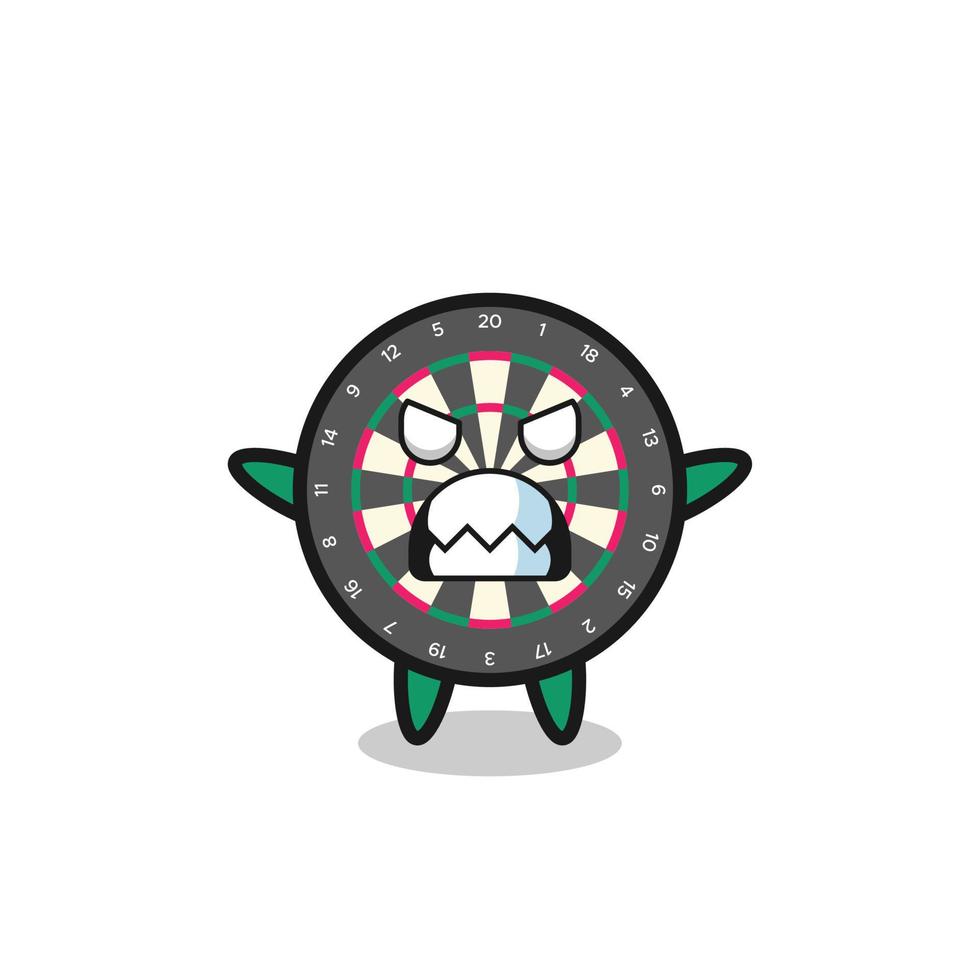 wrathful expression of the dart board mascot character vector
