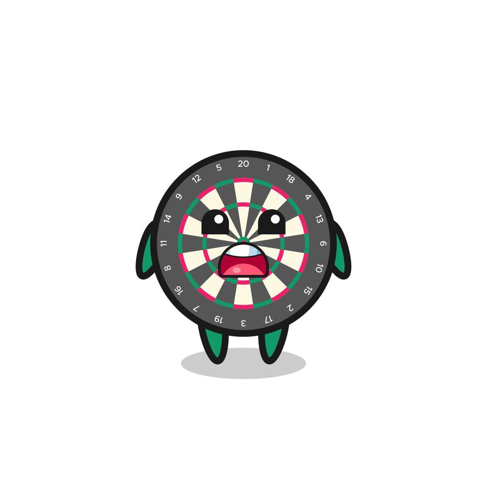 dart board illustration with apologizing expression, saying I am sorry vector