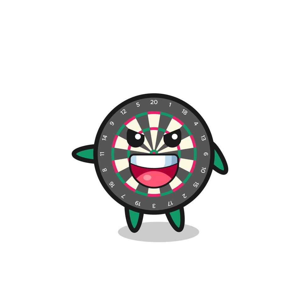 dart board cartoon with very excited pose vector