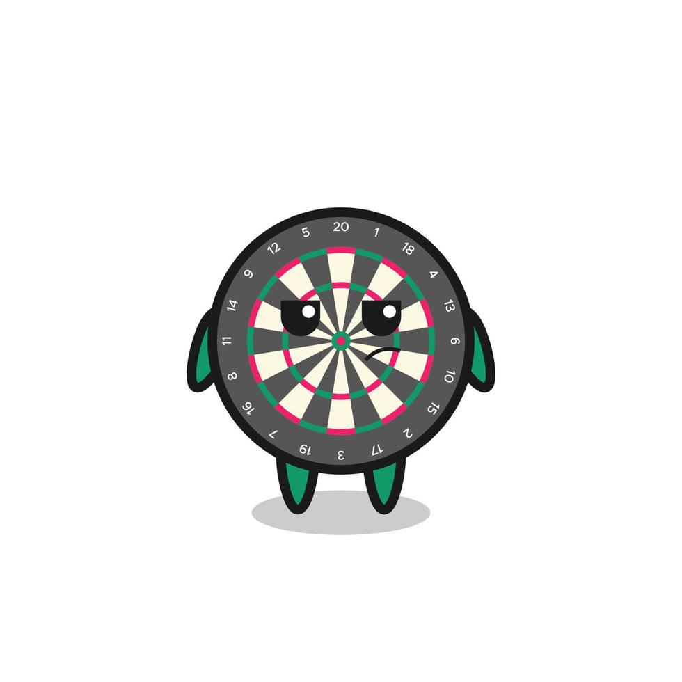 cute dart board character with suspicious expression vector