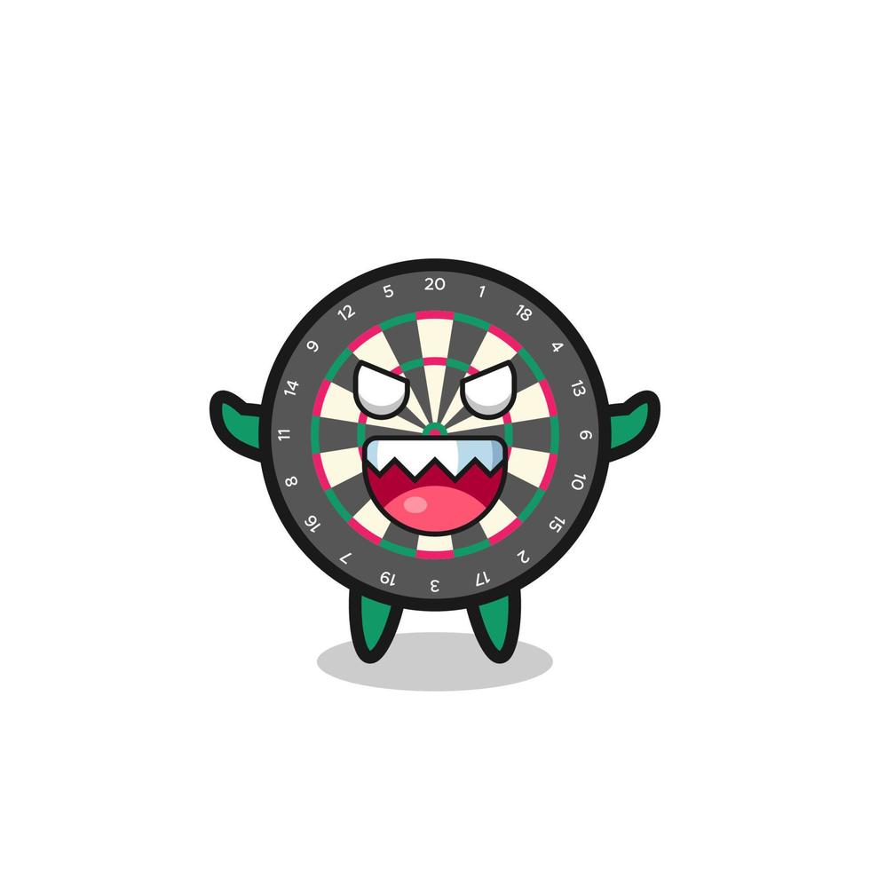 ilustración del personaje malvado de la mascota del tablero de dardos vector