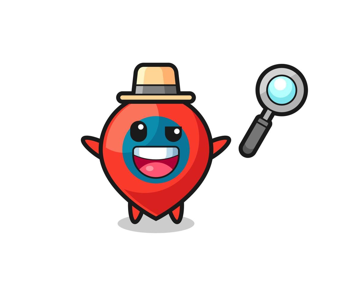 illustration of the location symbol mascot as a detective who manages to solve a case vector