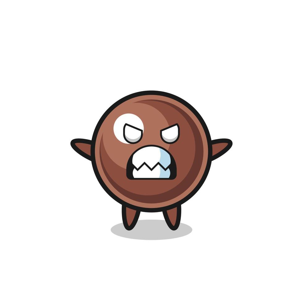 wrathful expression of the tapioca pearl mascot character vector