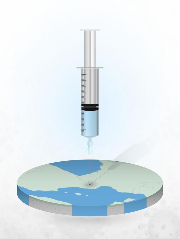 Vaccination of Andorra, injection of a syringe into a map of Andorra. vector