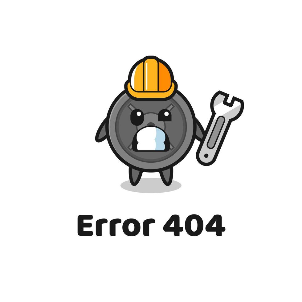 error 404 with the cute barbell plate mascot vector