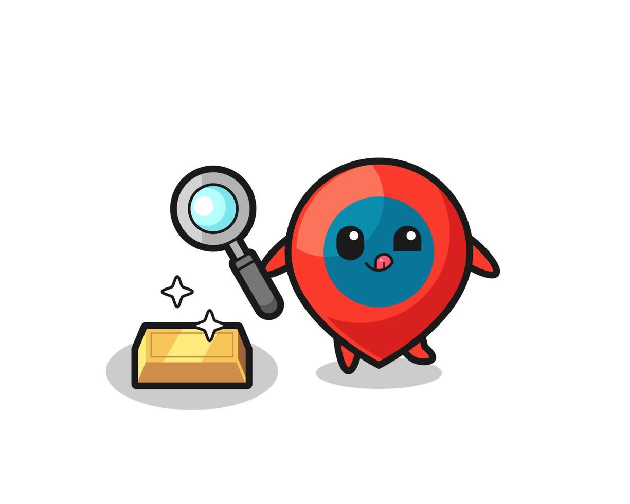 location symbol character is checking the authenticity of the gold bullion vector