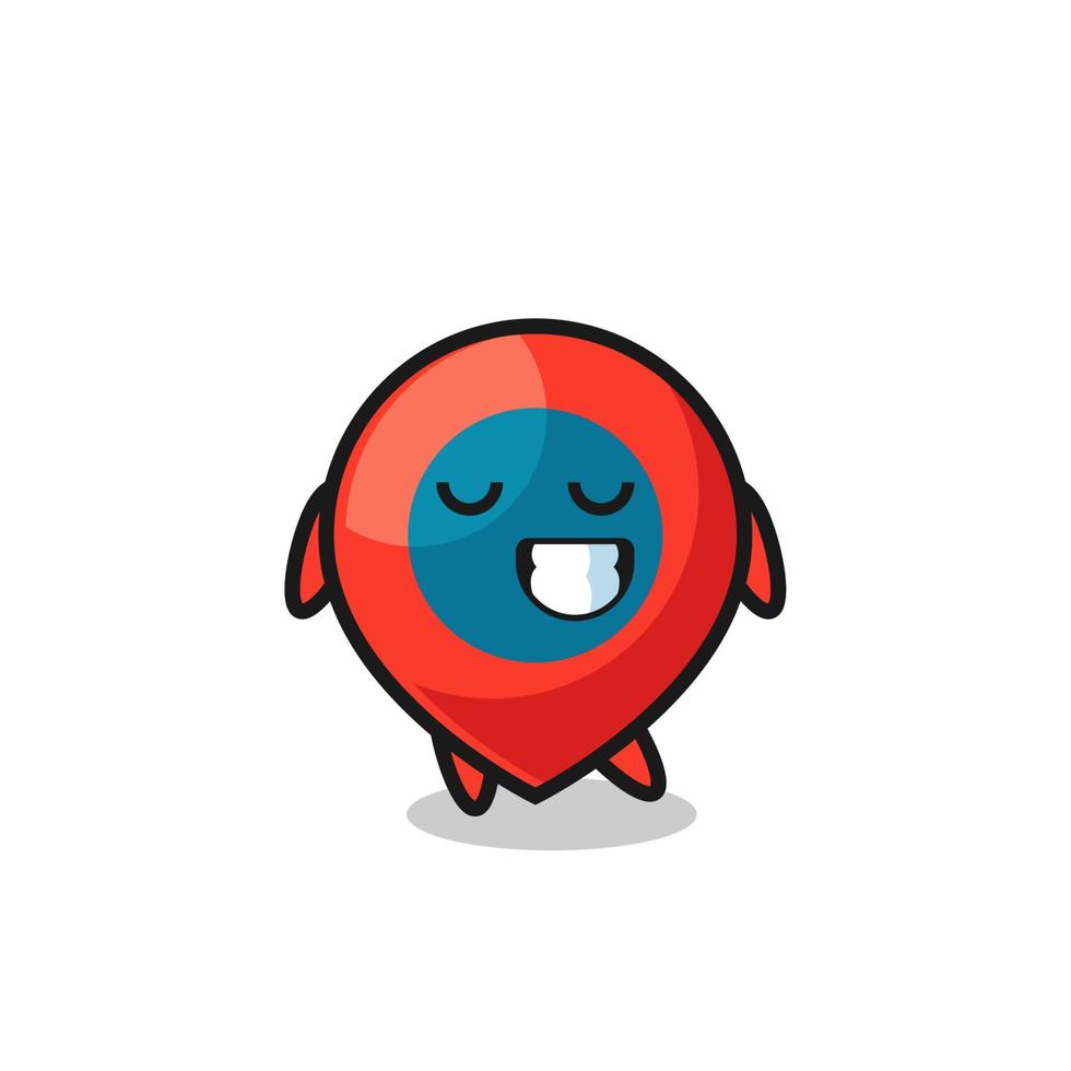 location symbol cartoon illustration with a shy expression vector