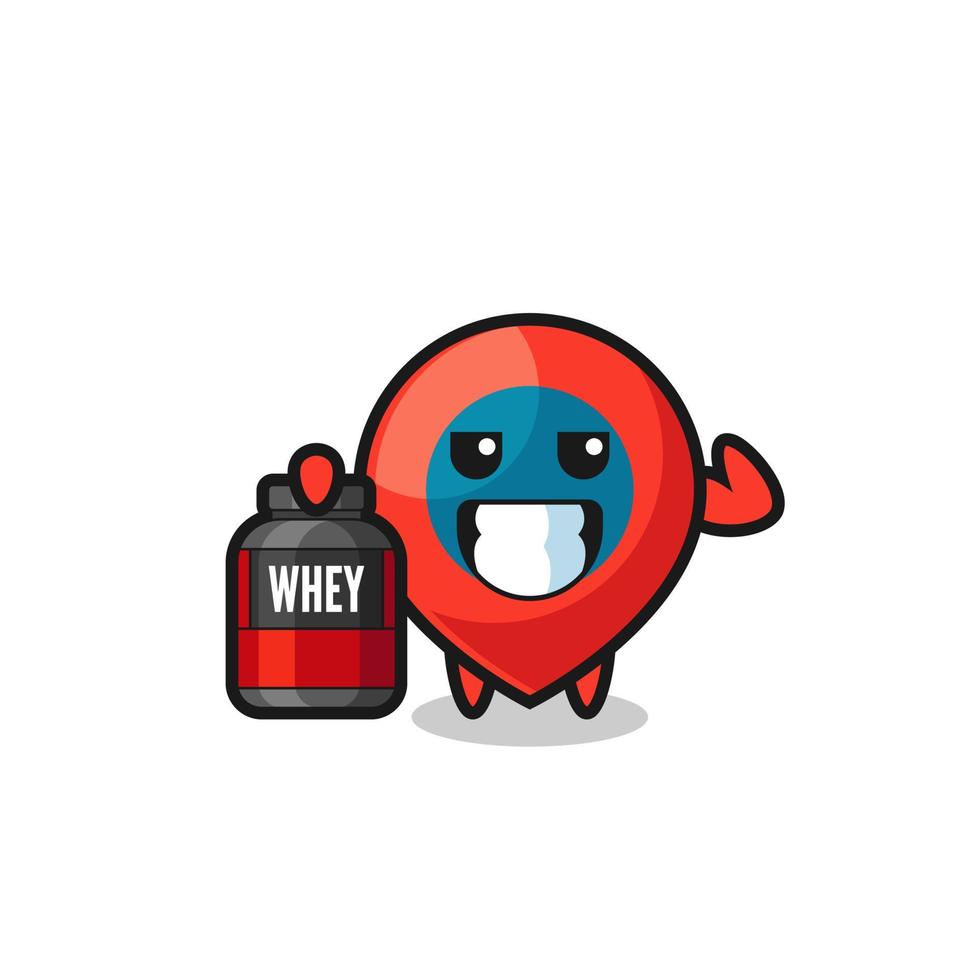 the muscular location symbol character is holding a protein supplement vector