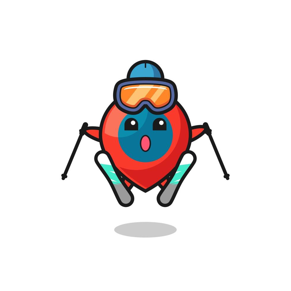 location symbol mascot character as a ski player vector