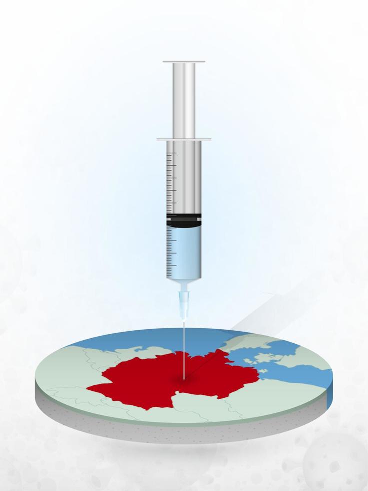 Vaccination of Germany, injection of a syringe into a map of Germany. vector