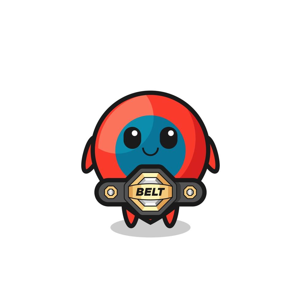 the MMA fighter location symbol mascot with a belt vector