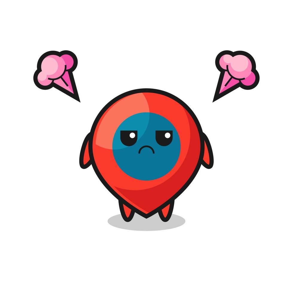 annoyed expression of the cute location symbol cartoon character vector