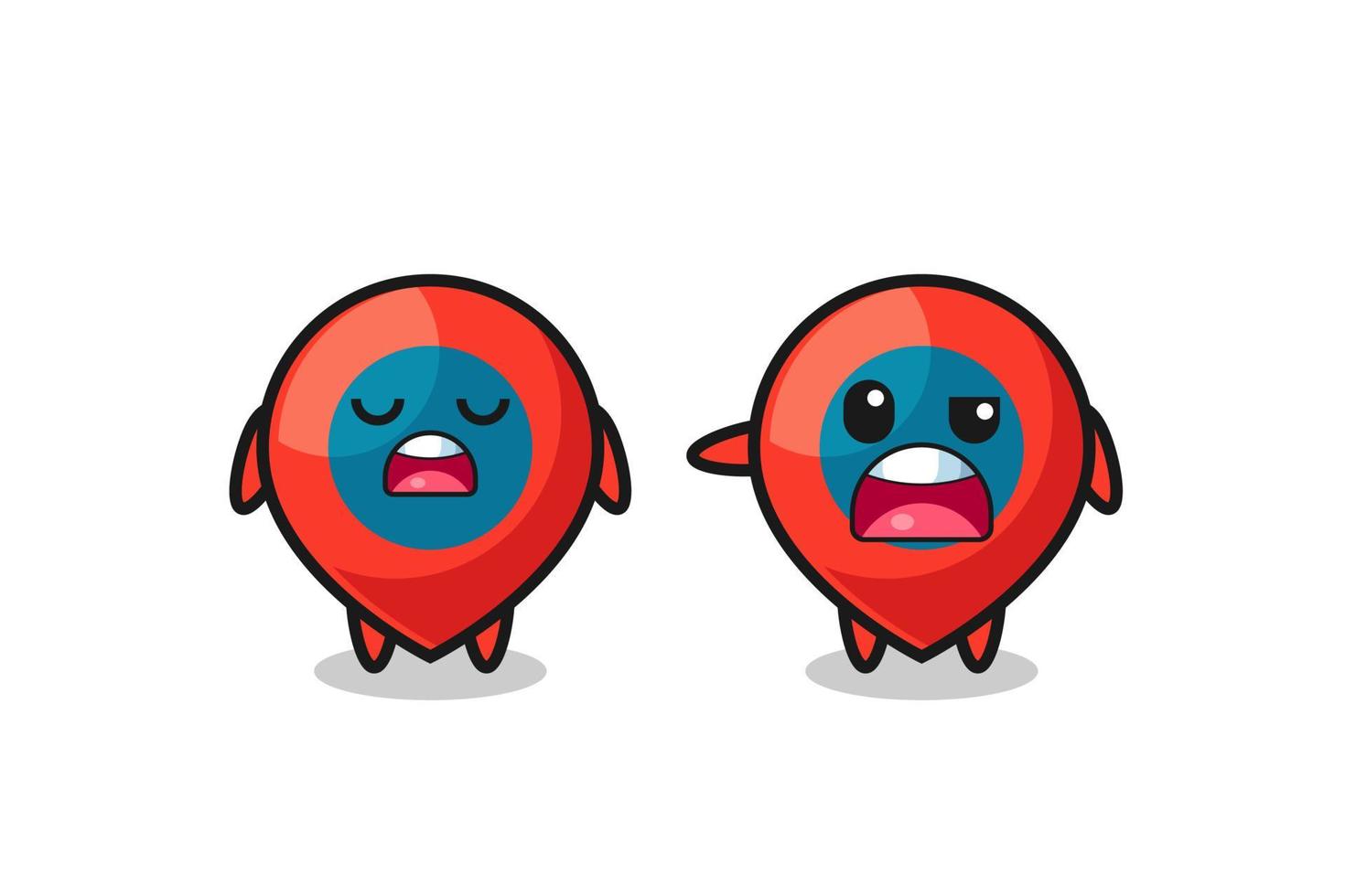 illustration of the argue between two cute location symbol characters vector