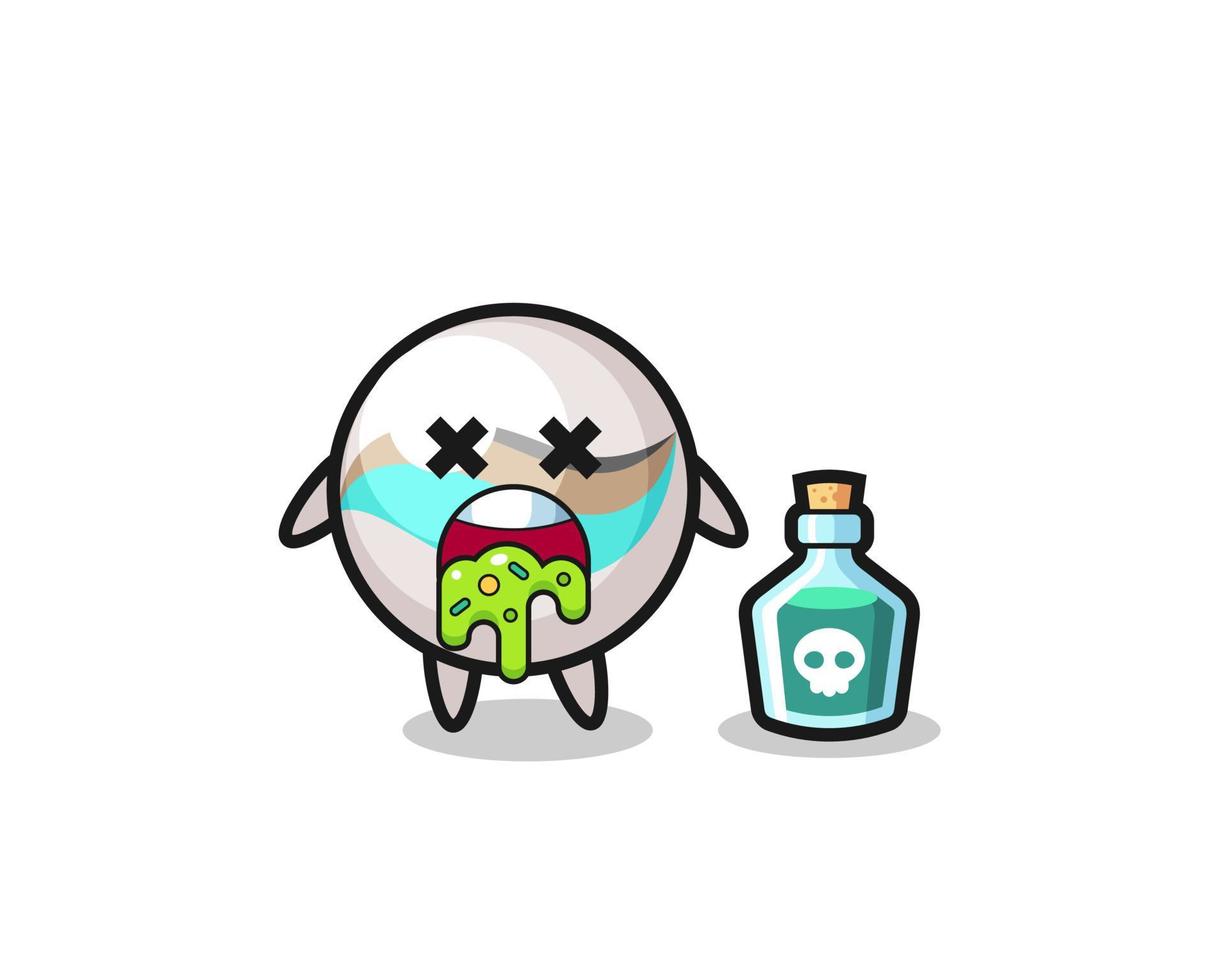 illustration of an marble toy character vomiting due to poisoning vector