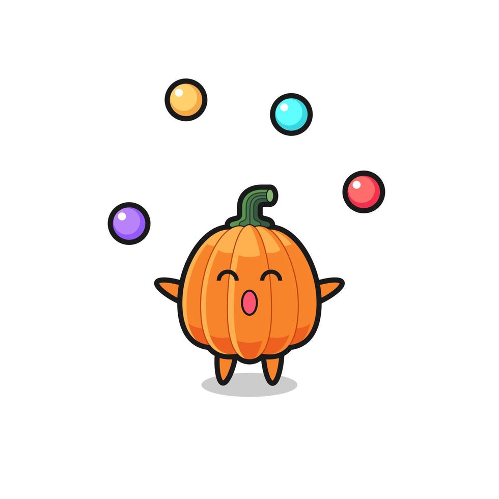 the pumpkin circus cartoon juggling a ball vector