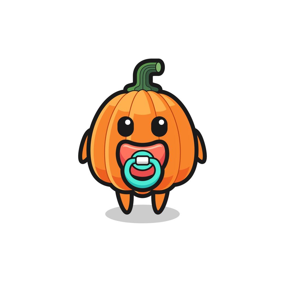 personaje de dibujos animados de calabaza bebé con chupete vector