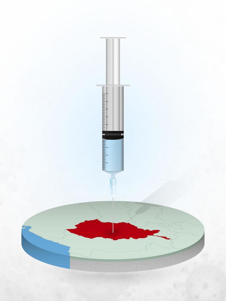 Vaccination of Afghanistan, injection of a syringe into a map of Afghanistan. vector