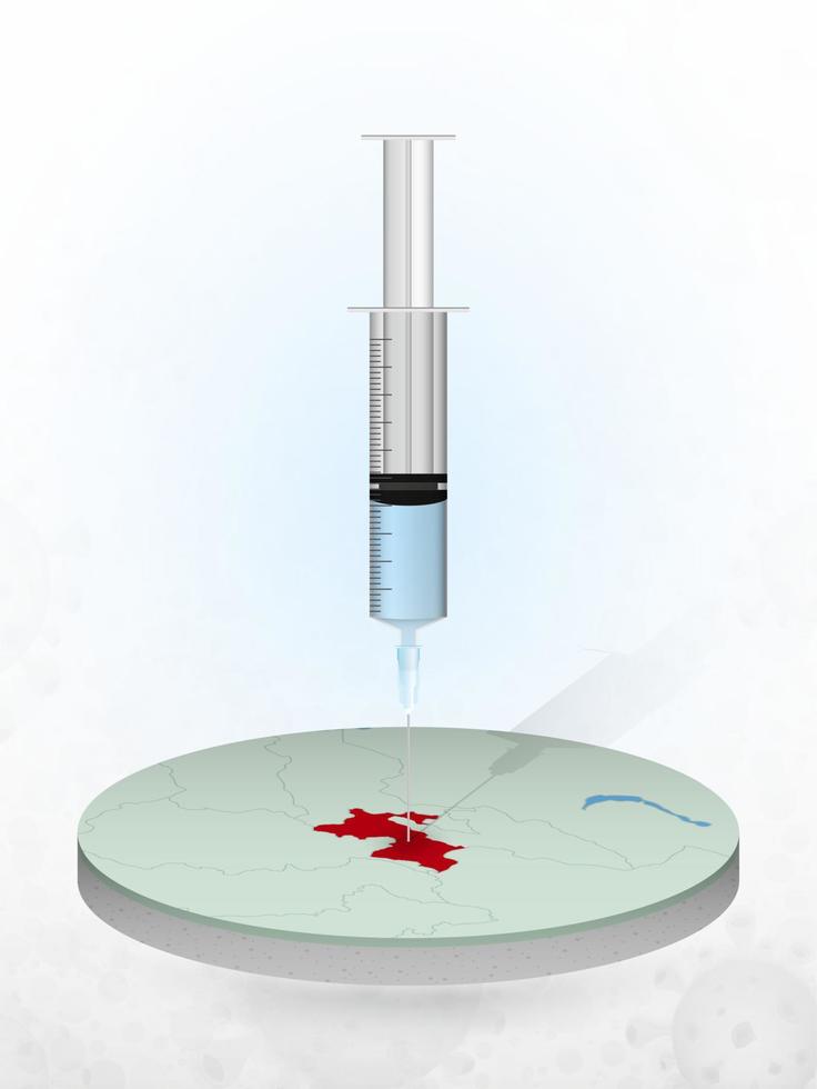 Vaccination of Tajikistan, injection of a syringe into a map of Tajikistan. vector