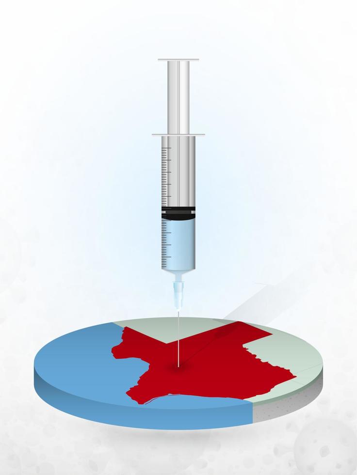 Vaccination of Texas, injection of a syringe into a map of Texas. vector