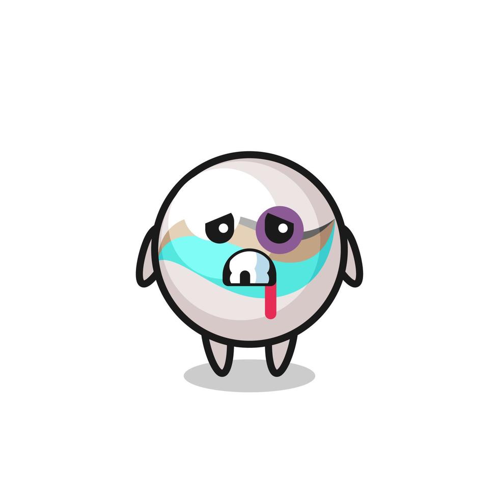 injured marble toy character with a bruised face vector