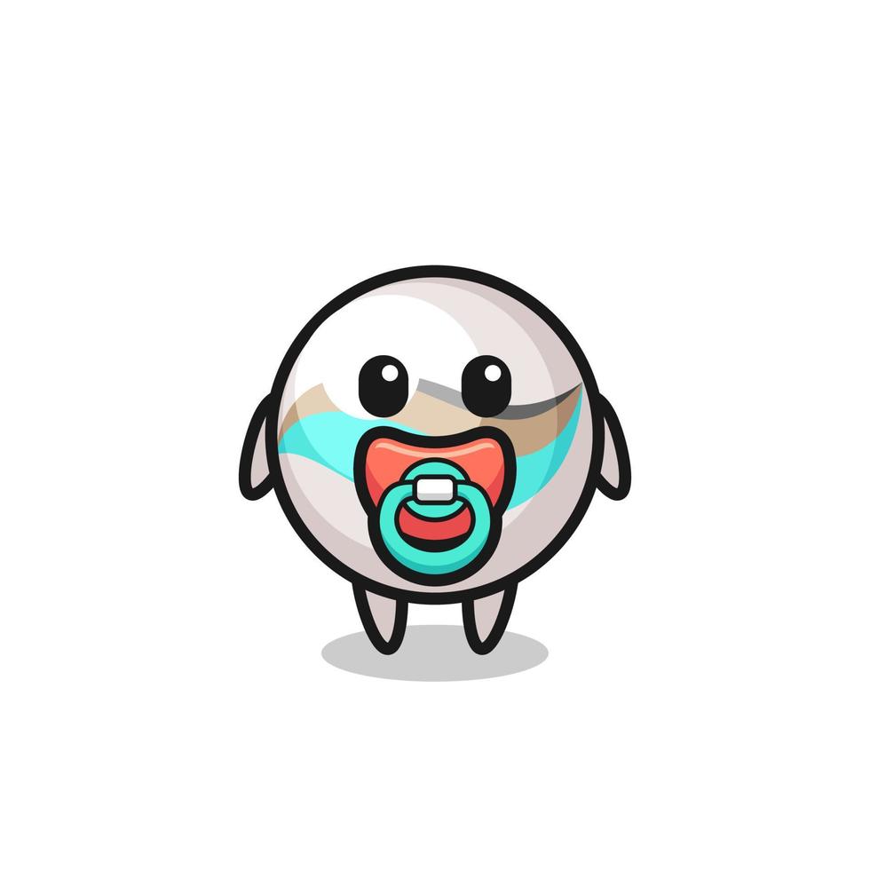 baby marble toy cartoon character with pacifier vector