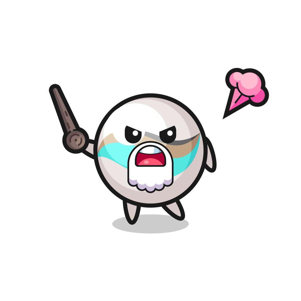 cute marble toy grandpa is getting angry vector
