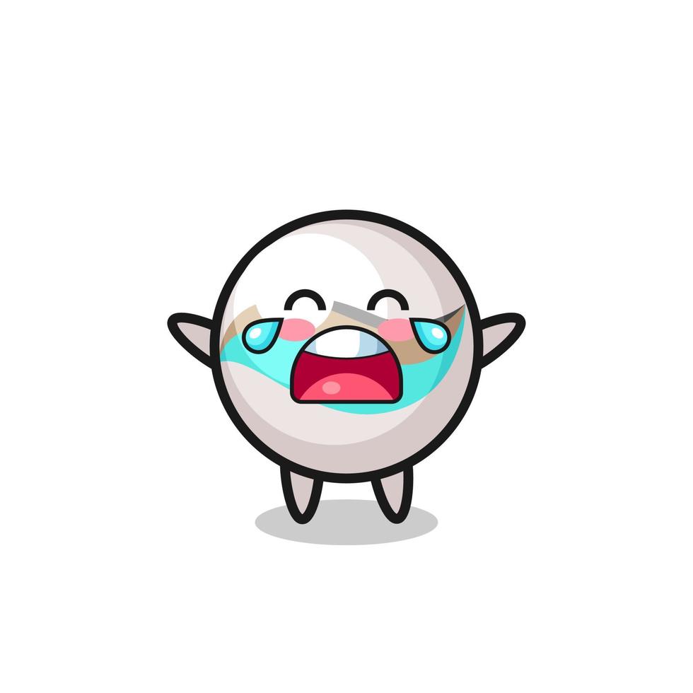 the illustration of crying marble toy cute baby vector