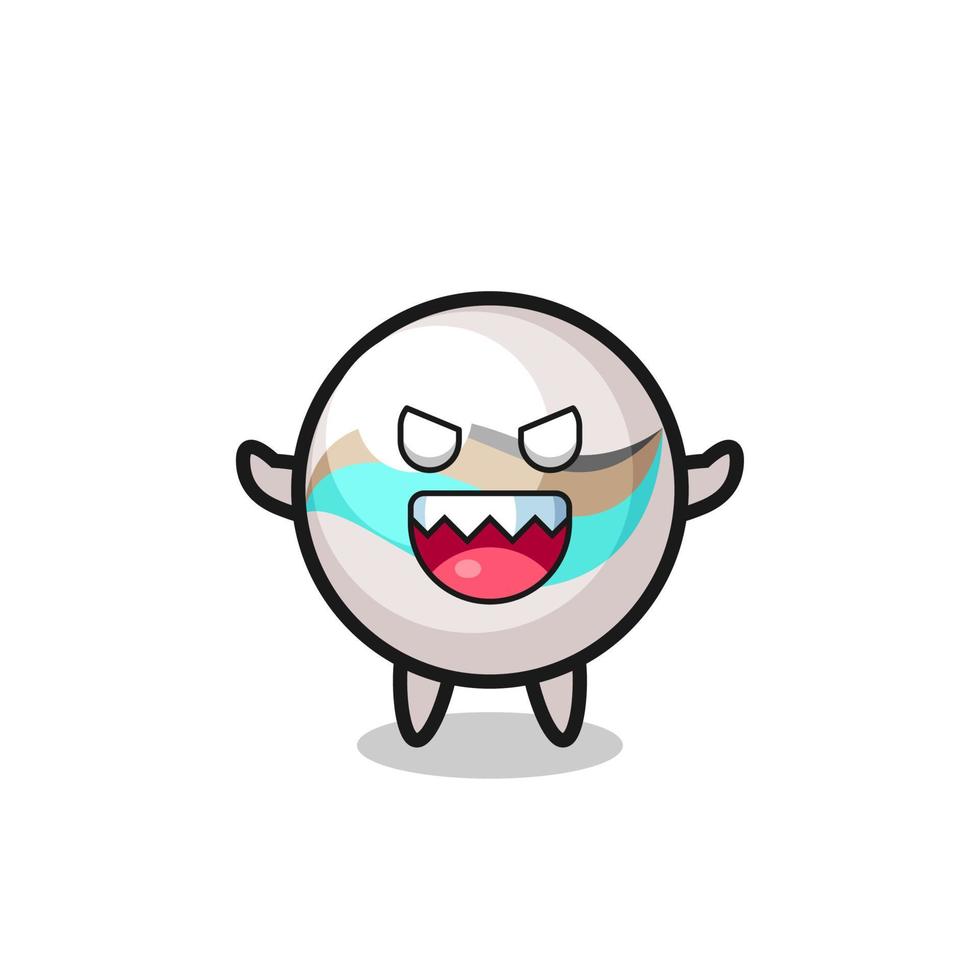 illustration of evil marble toy mascot character vector