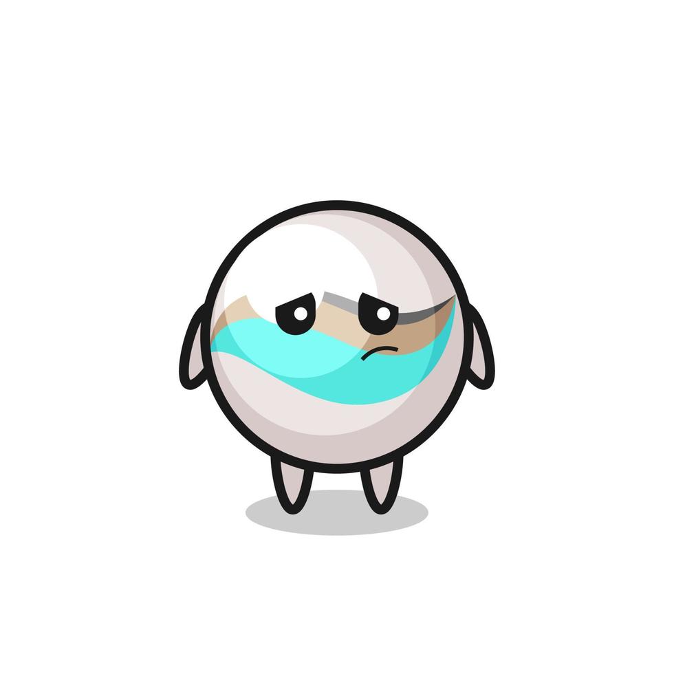 the lazy gesture of marble toy cartoon character vector