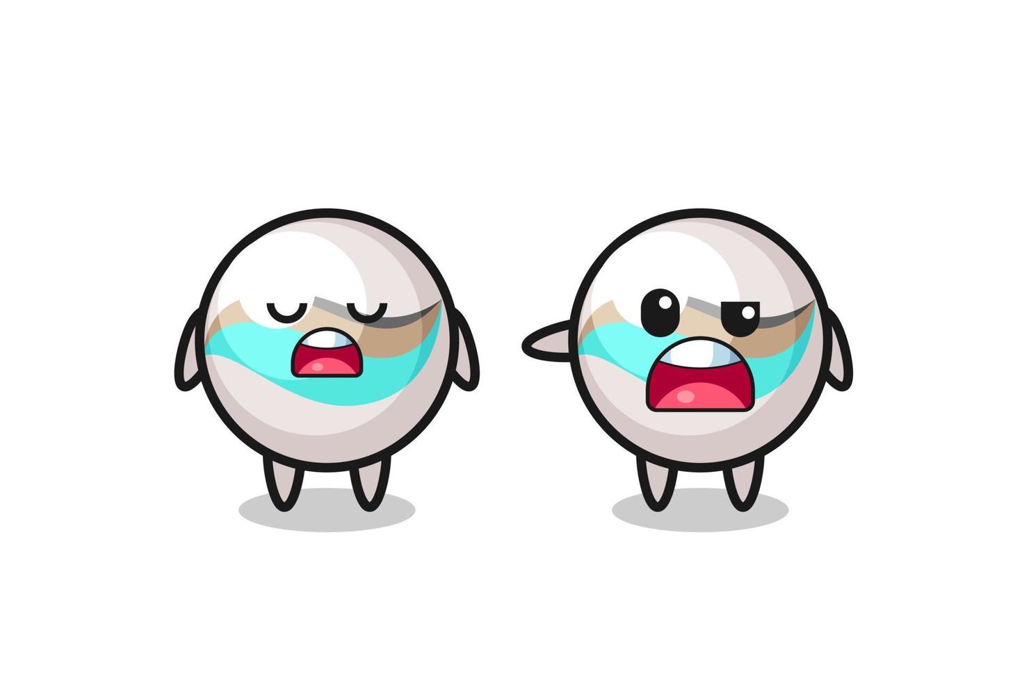 illustration of the argue between two cute marble toy characters vector