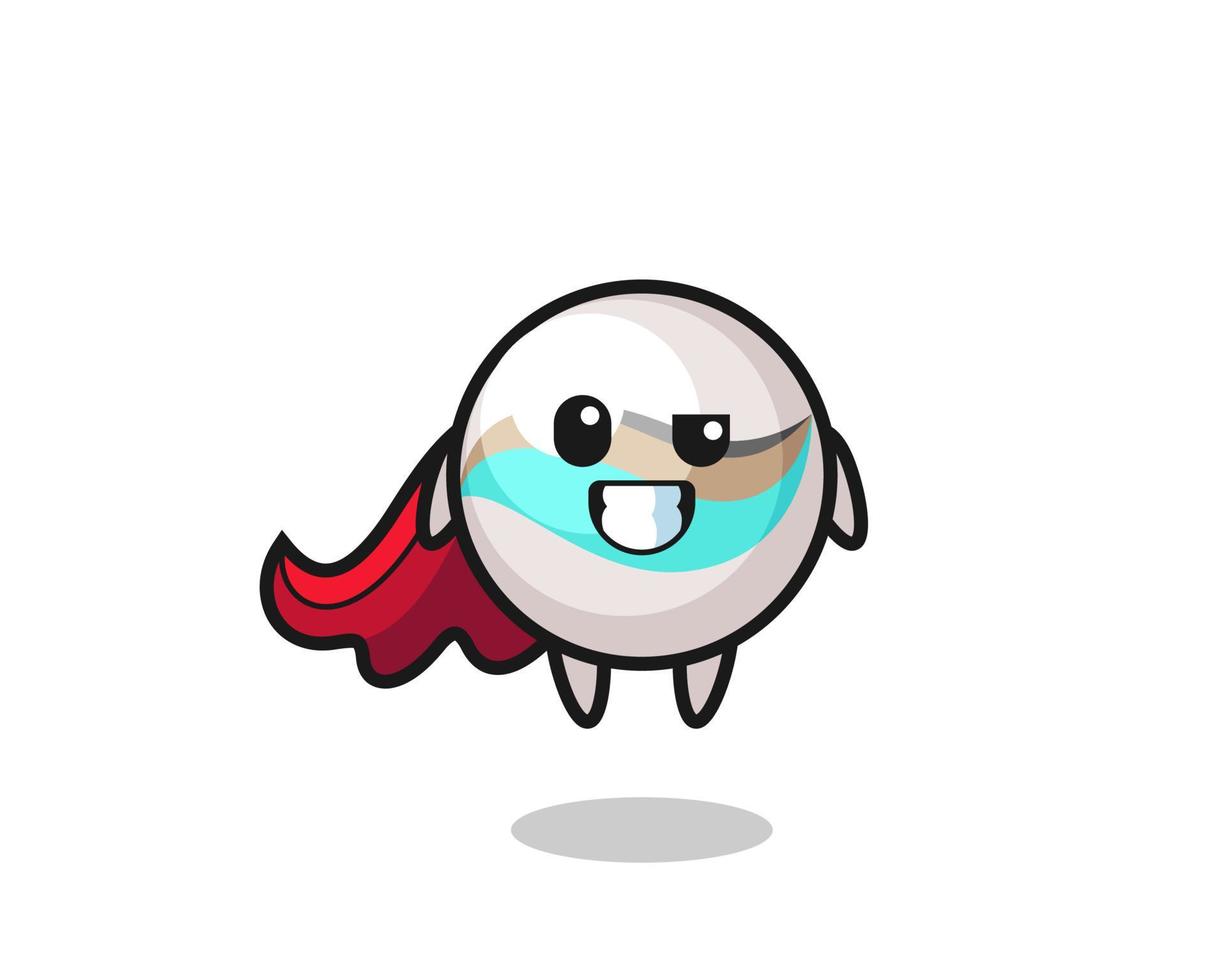 the cute marble toy character as a flying superhero vector