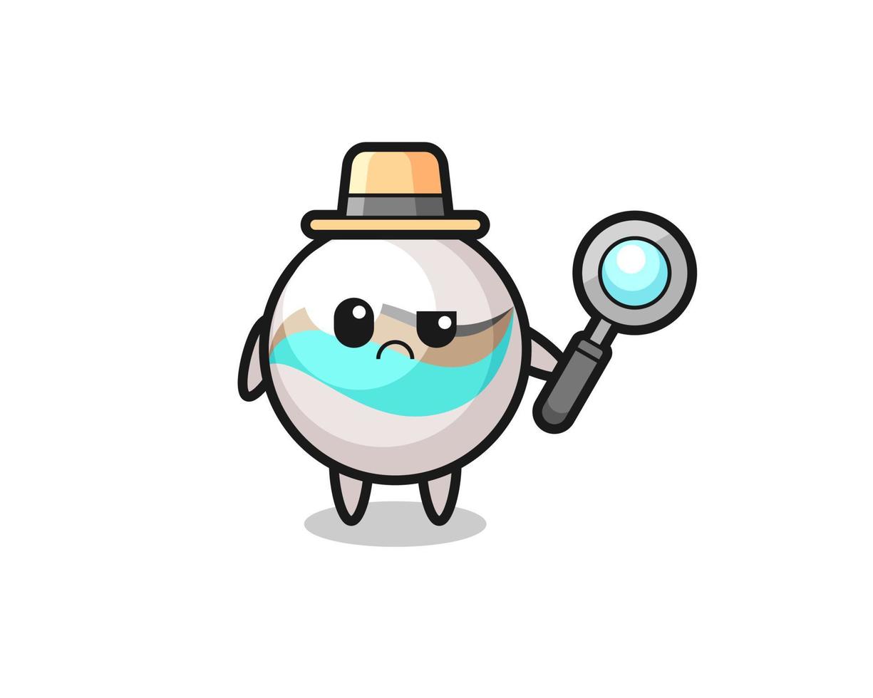 the mascot of cute marble toy as a detective vector