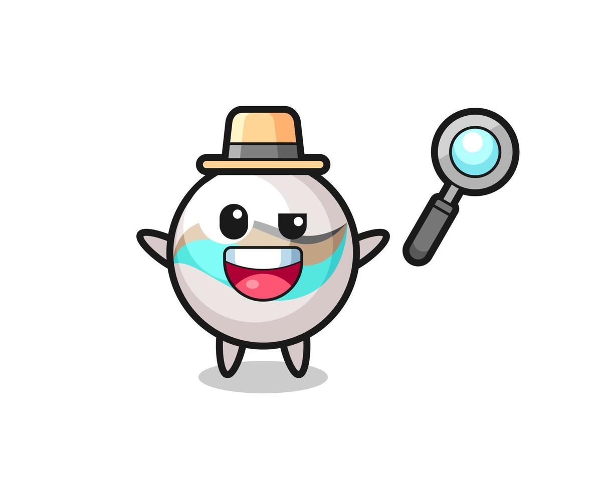 illustration of the marble toy mascot as a detective who manages to solve a case vector