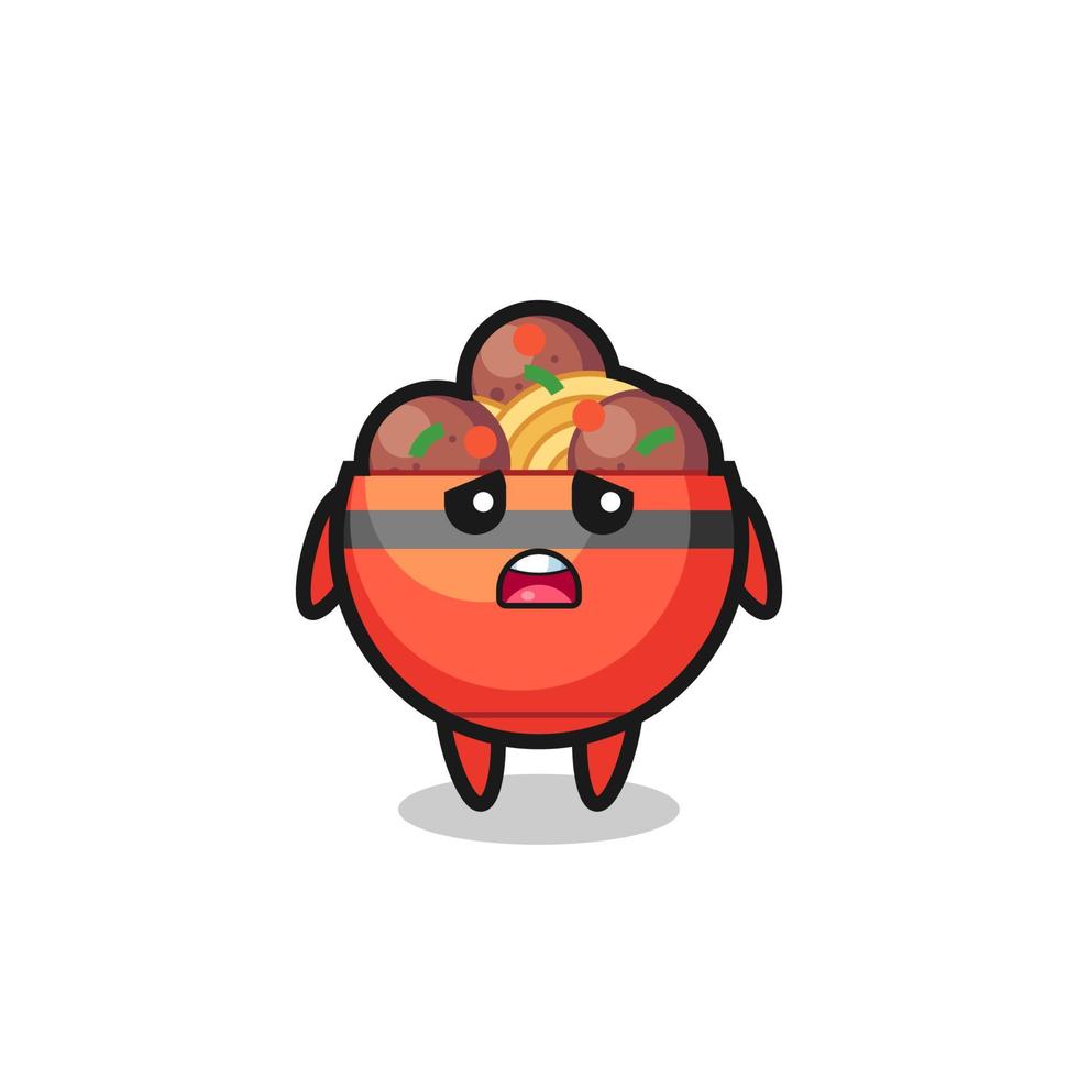 disappointed expression of the meatball bowl cartoon vector