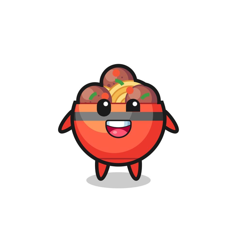 illustration of an meatball bowl character with awkward poses vector