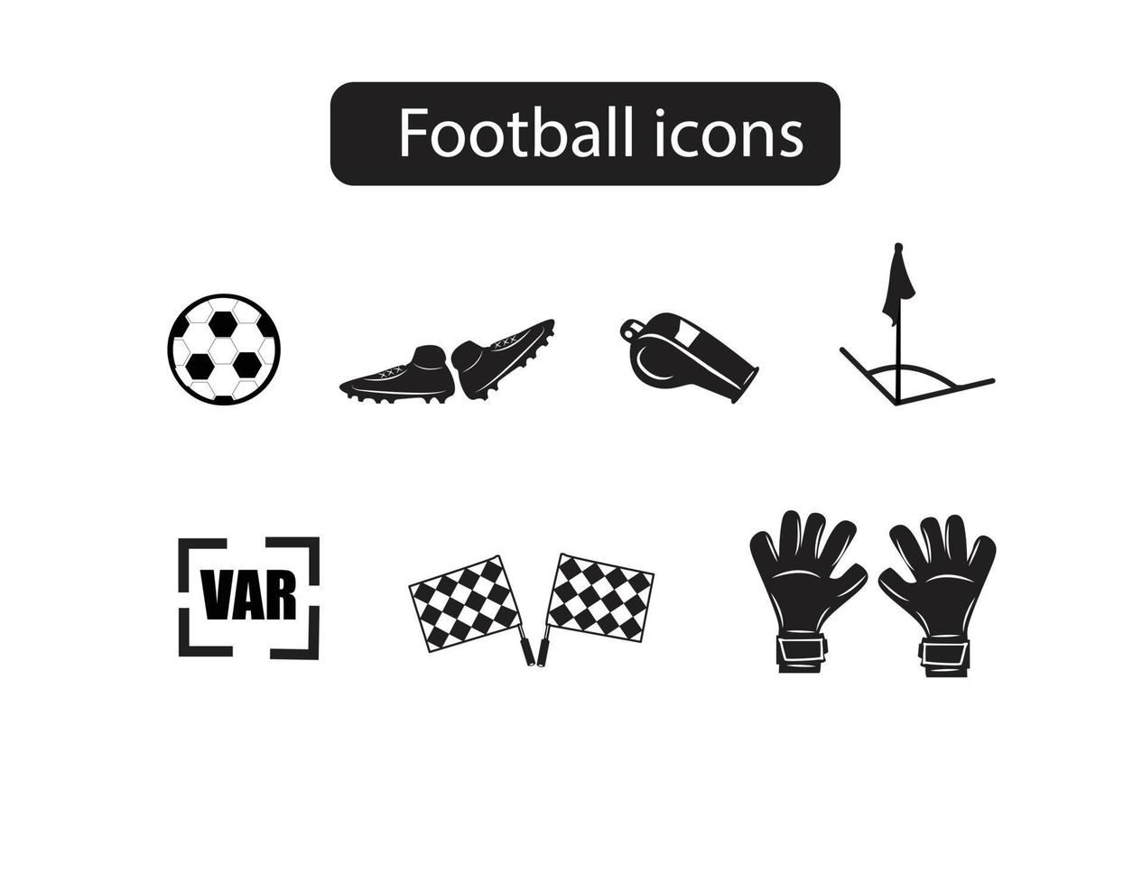 un conjunto de iconos de fútbol vector