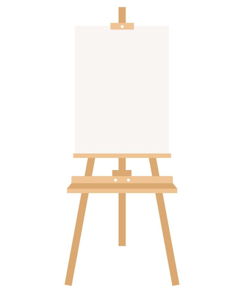 Premium Vector  Wooden easel stand with blank canvas on white background