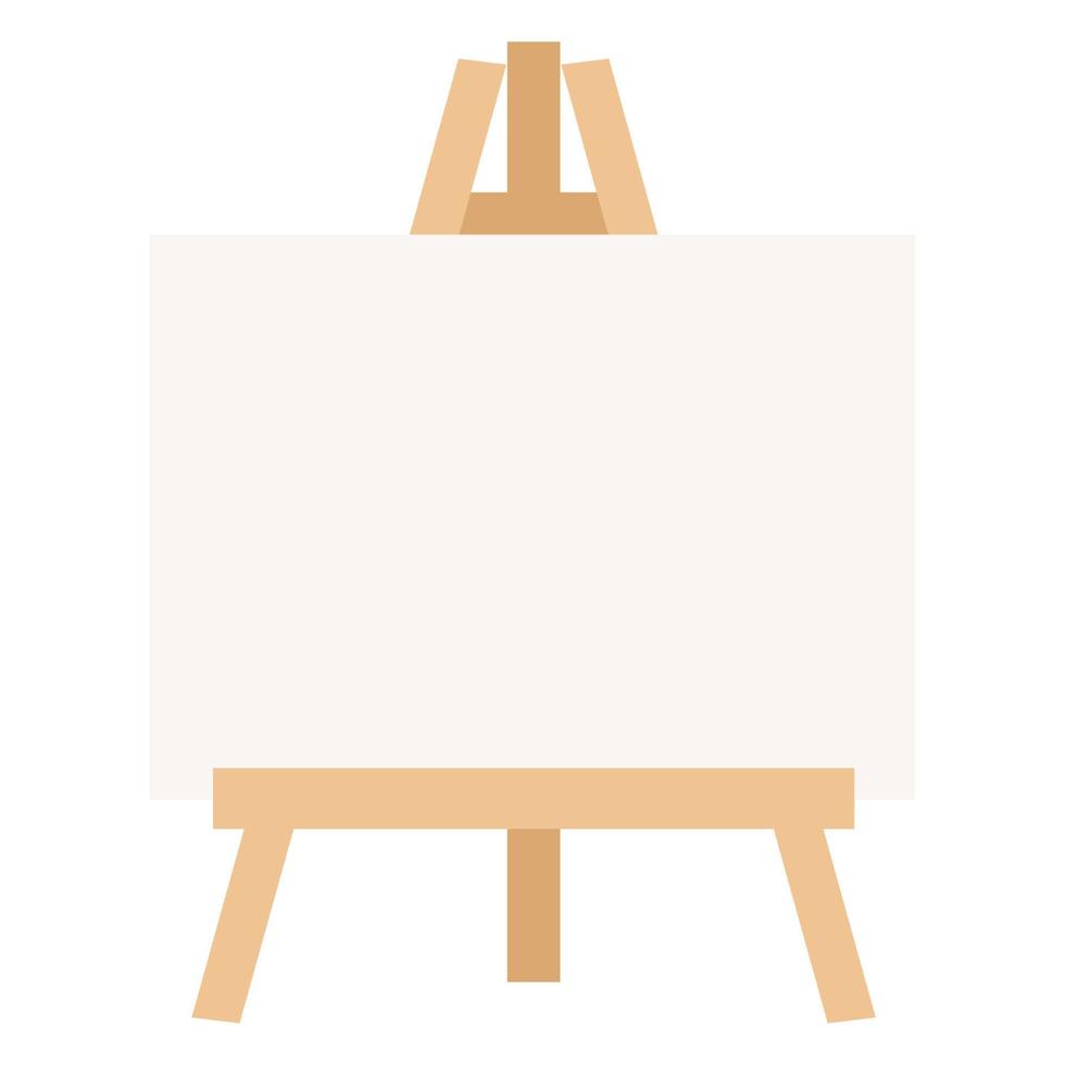 pequeño caballete de madera con lienzo aislado sobre un fondo blanco. artículos de arte. vector