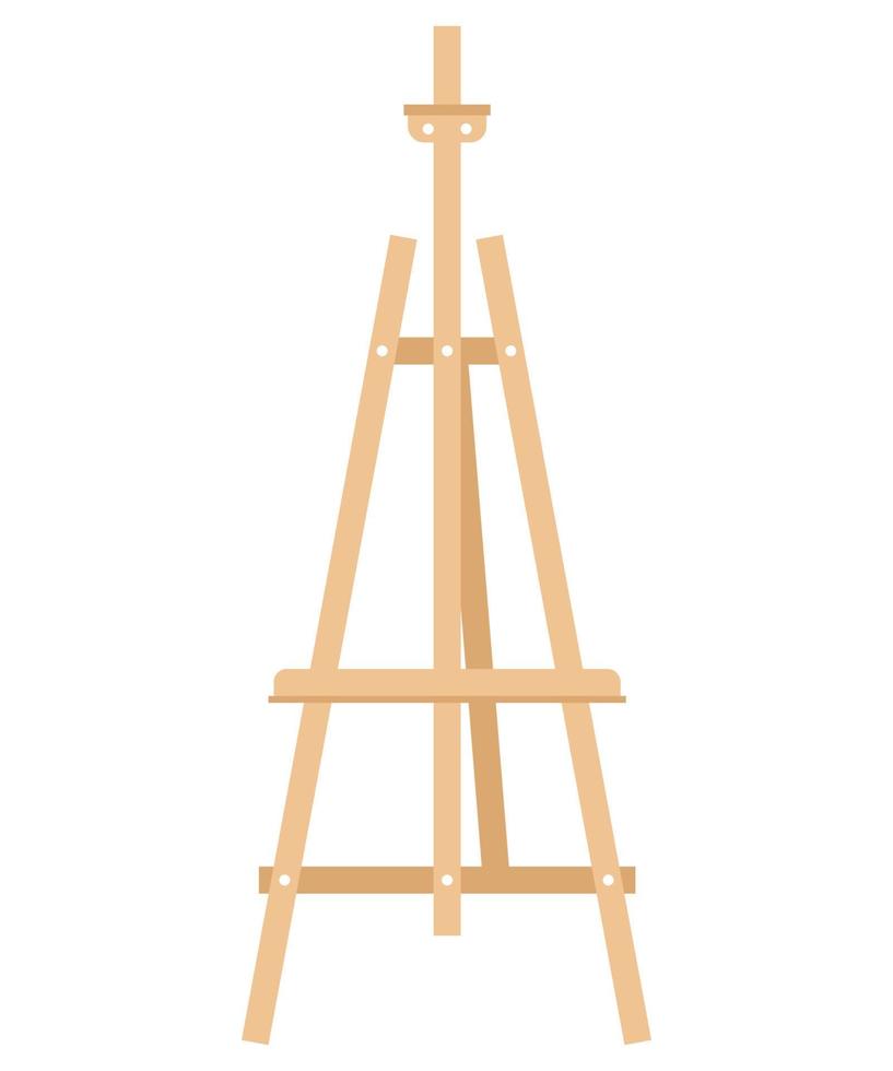 Wooden easel isolated on a white background. Art supplies. vector